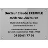 Plaque plexiglass ARGENT lettrage NOIR 30 x 20 (ép. 5 mm)