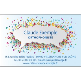 Cartes de rendez-vous Orthophoniste 1