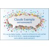 Carte Rendez-vous Orthophoniste Nuage de Lettres : carte de visite professionnelle avec nuage blanc et lettres colorées autour,