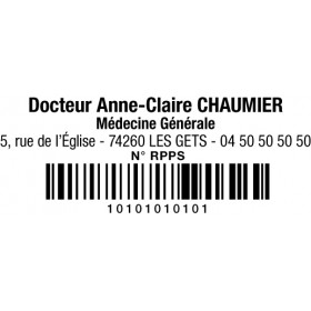 Tampon médical 1 Code-Barres (RPPS ou AM ou FINESS)