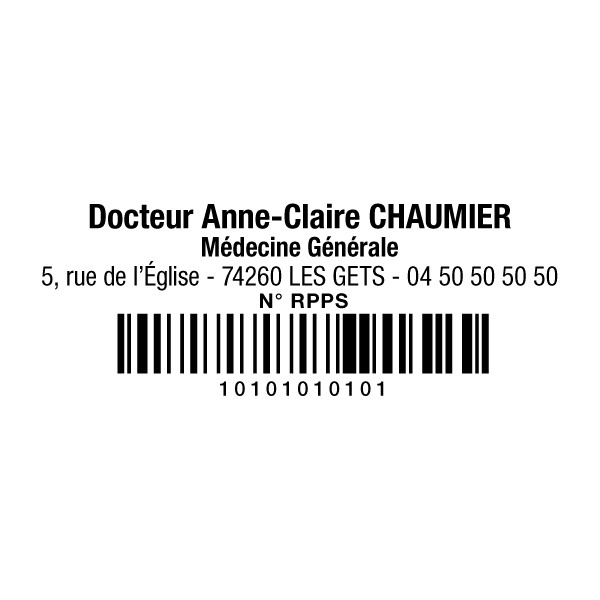 Tampon médical 1 Code-Barres (RPPS ou AM ou FINESS)