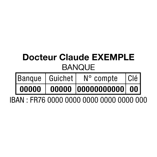 Tampon RIB et IBAN - Empreinte