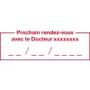 Prochain rendez-vous avec le Docteur xxxxxxxxx: champs de saisie pour la date et l’heure du rendez-vous médical.