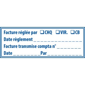 Tampon Facture réglée Chèque-Virement-CB - Empreinte