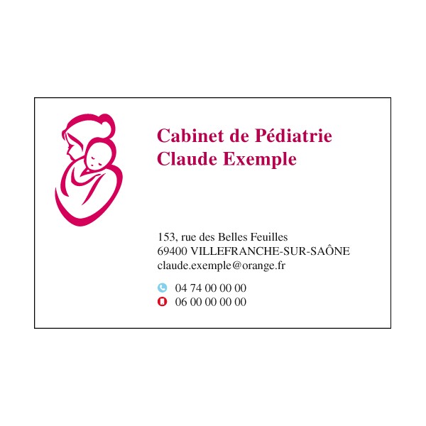Maternité Câlin Rouge - Pédiatre & Sage-Femme - 85 x 55 mm