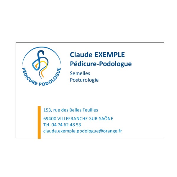Cartes de visite Pédicure-Podologue logo Ordre