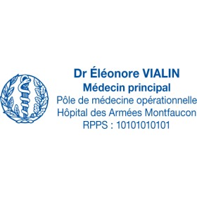 Empreinte de tampon encreur Trodat Printy 4913 du Service de Santé des  Armées
