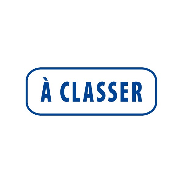Tampon encreur professionnel « à classer » pour authentifier vos documents, image d’un signe indicateur.