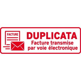 Tampon DUPLICATA pour identifier les factures transmises par voie électronique, modèle rouge
