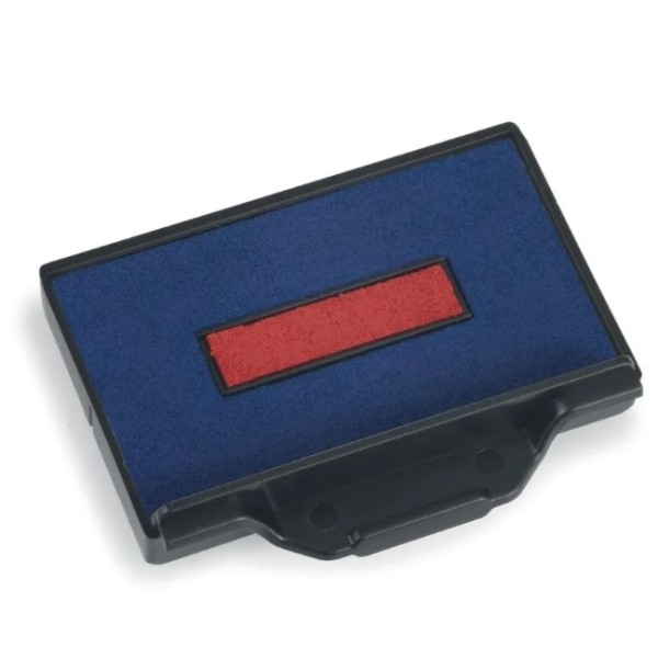 Cassette pour tampon dateur professionnel Trodat 5460L20 rechargeable, format d'impression 56 x 33 mm. Encre bleue et rouge.
