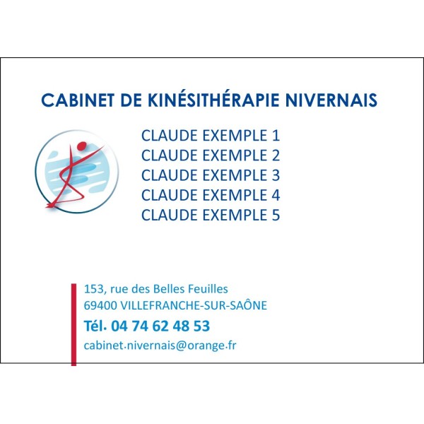 Grand Format Multi-noms Logo Ordre Kiné - 85 x 55 mm