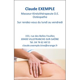 Cartes de rendez-vous Masseur Kinésithérapeute