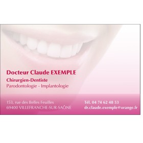 Dentiste - Sourire et Dégradé Rose - 85 x 55 mm