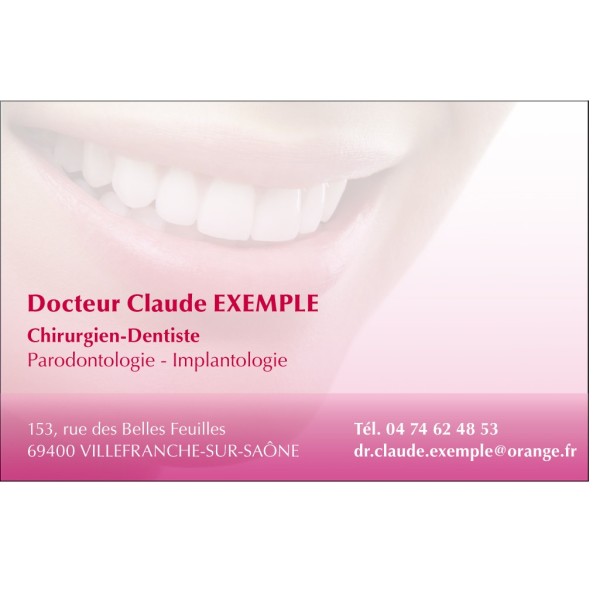 Dentiste - Sourire et Dégradé Rose - 85 x 55 mm