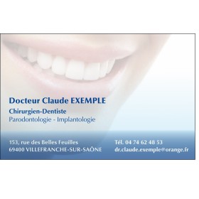 Dentiste - Sourire et Dégradé Bleu - 85 x 55 mm