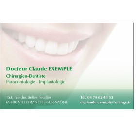 Dentiste - Sourire et Dégradé Vert - 85 x 55 mm