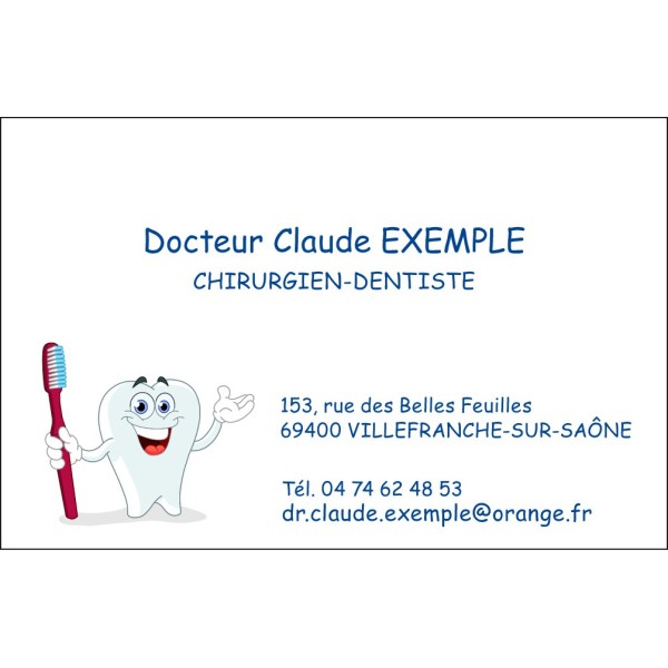 Cartes de visite Dentiste