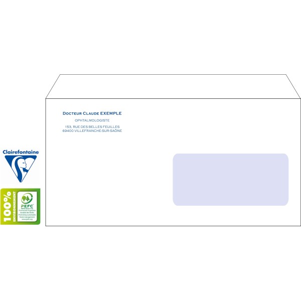 Enveloppes DL 110x220 Impression Face Bleu