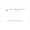 Carte de correspondance Kinésithérapeute, en format 99x210 mm, logo et informations du cabinet en haut et adresse au bas.