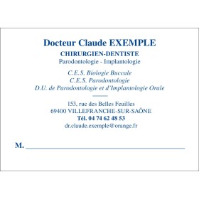 Cartes de rendez-vous Grand format 90 x 65 Times Bleue