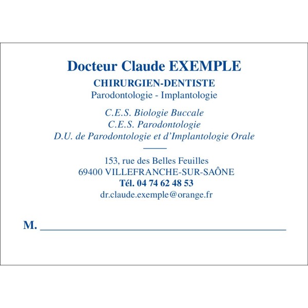 Cartes de rendez-vous Grand format 90 x 65 Times Bleue