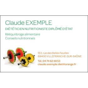 Cartes de visite Diététicien - Nutritionniste