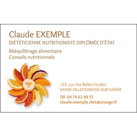 Cartes de rendez-vous Diététicien - Nutritionniste