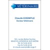Carte de visite pour docteur vétérinaire, format vertical, logo croix bleue sobre, impression recto seul, bristol 300g.