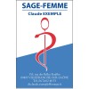 Caducée Vertical - Sage-Femme - 55 x 85 mm