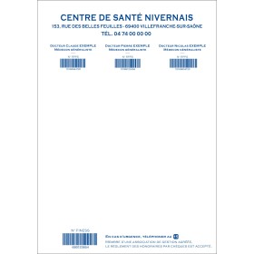 Ordonnances à code-barres pour cabinet de 3 Praticiens