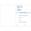 Carton de support ECG A4 bleu avec ou sans rainage, contenant un formulaire médical et une liste d’examens cardiaques sur fond b
