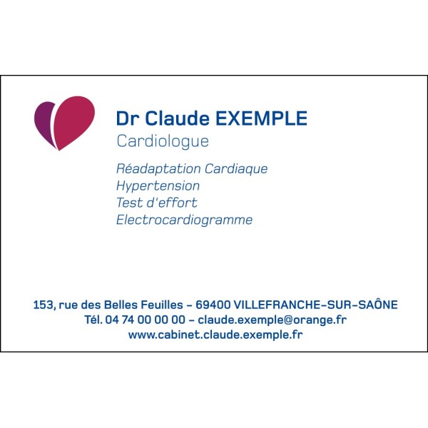Cartes de rendez-vous cardiologue