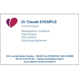 Cartes de visite cardiologue