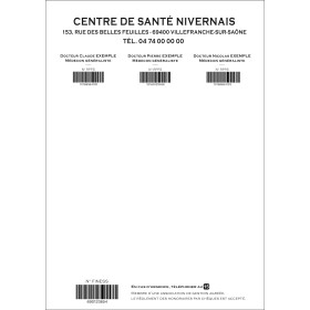 Ordonnances à code-barres pour cabinet de 3 Praticiens.