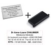 Kit Renouvellement Empreinte Médicale + Cassette montrant une plaque gravée et une cassette à empreintes, avec texte médical et