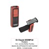 Tampon de poche médical 5 lignes pour médecins et infirmiers, dispositif orange et noir avec cassette rétractable.