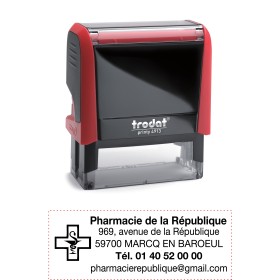 Tampon médical Caducée pharmacie + croix