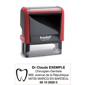 Tampon Médical Logo Chirurgien-Dentiste 5 lignes
