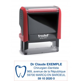 Tampon Médical Logo Chirurgien-Dentiste 5 lignes