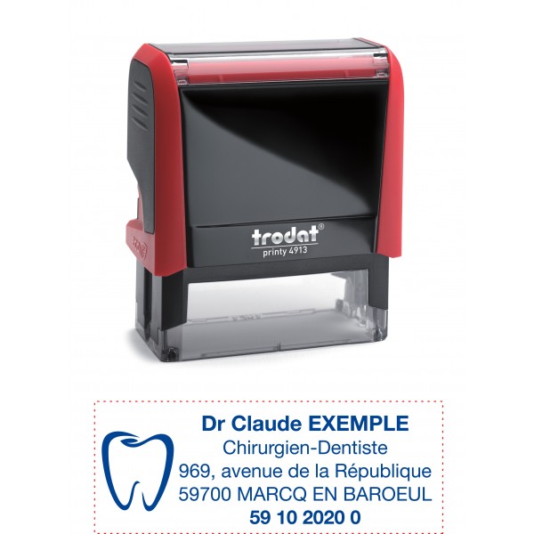 Tampon Médical Logo Chirurgien-Dentiste 5 lignes
