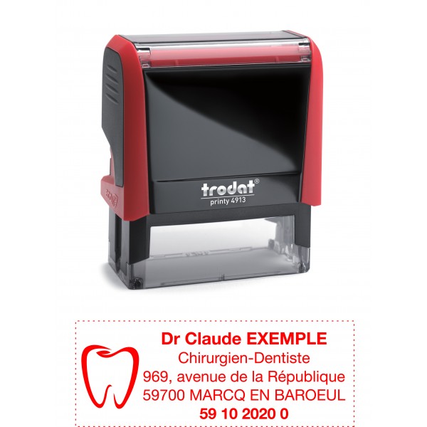 Tampon Médical Logo Chirurgien-Dentiste 5 lignes