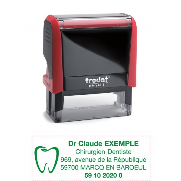 Tampon Médical Logo Chirurgien-Dentiste 5 lignes