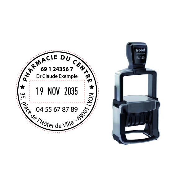 Tampon Dateur Rond pharmacie 54045 45 mm