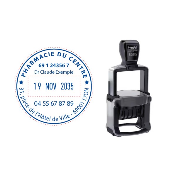 Tampon Dateur Rond pharmacie 54045 45 mm