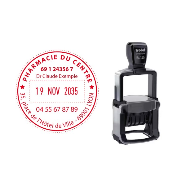 Tampon Dateur Rond pharmacie 54045 45 mm