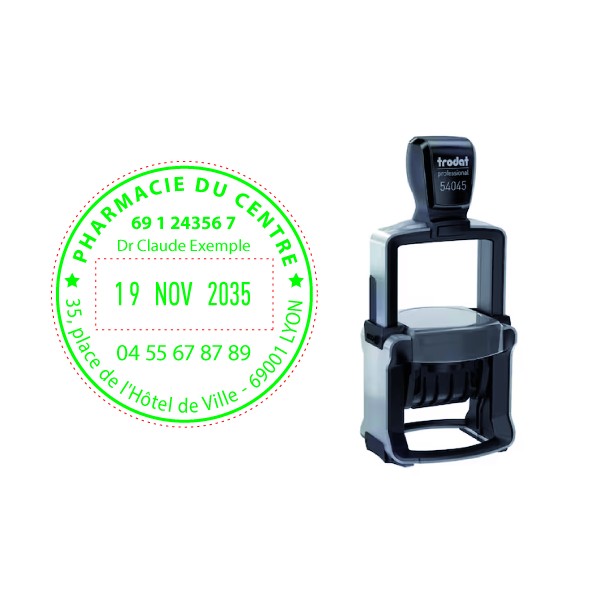 Tampon Dateur Rond pharmacie 54045 45 mm