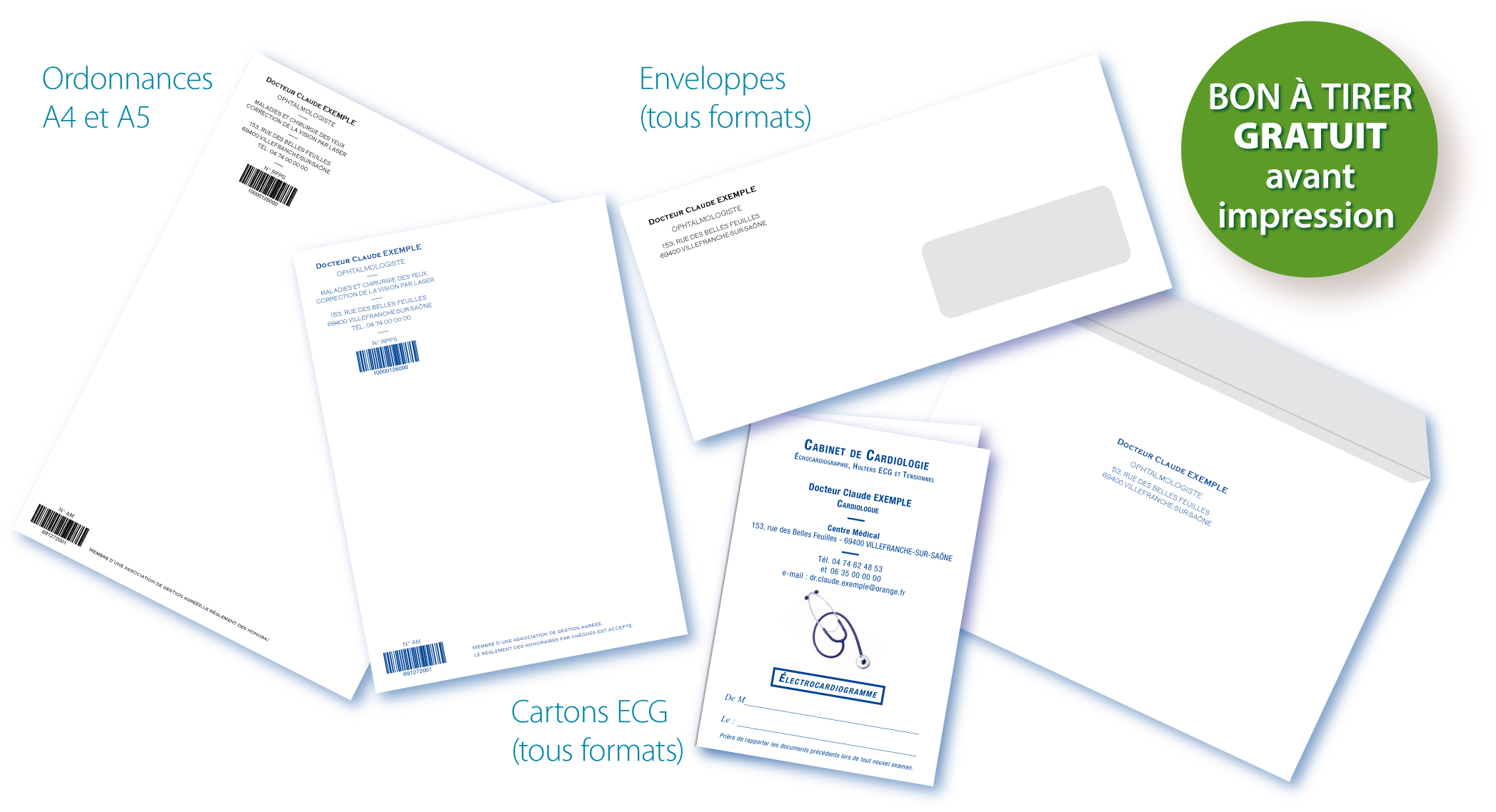 Imprimés du cabinet, ECG