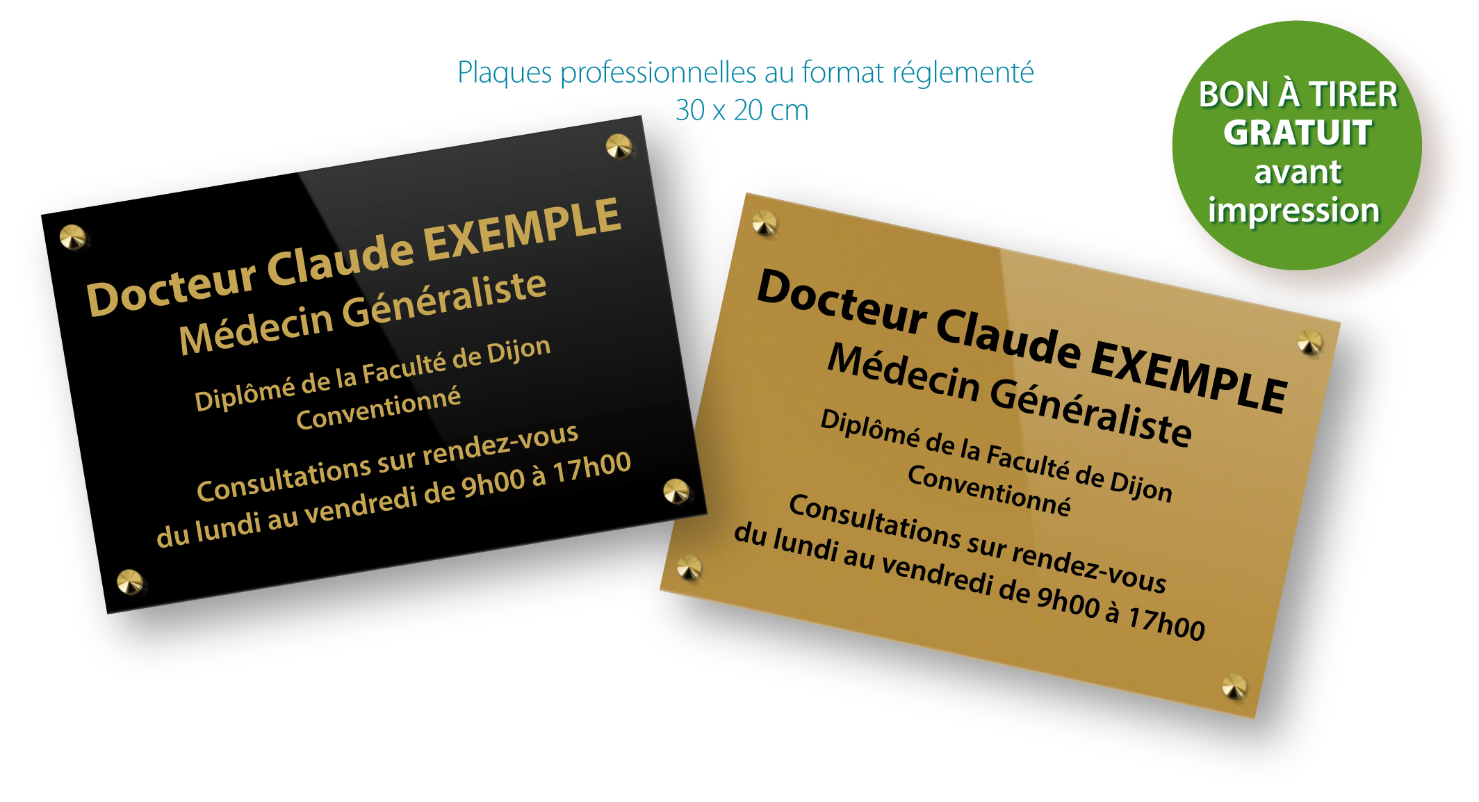 Plaques professionnelles